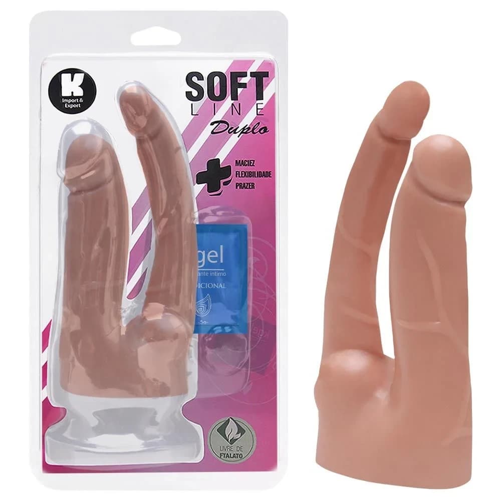 Penis Duplo De Borracha Macico 17cm - Kgel